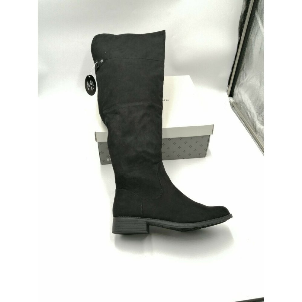 Sun + Stone Allicce Wide Calf Over The Knee Boots Black Women's US 9.5M